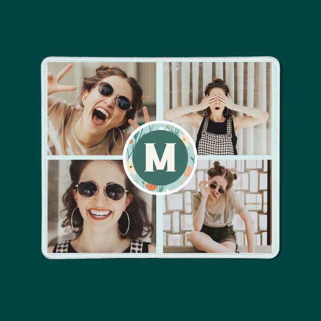 Fotokoláž: Květinový Monogram - Podložka Pod Myš