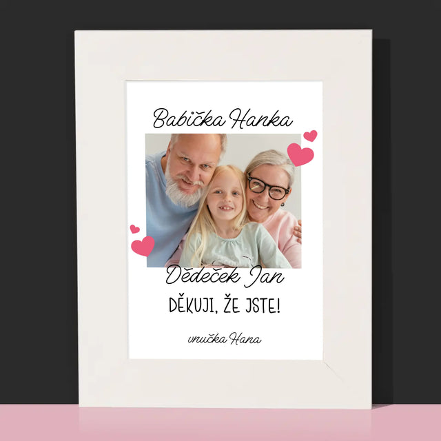 Fotka A Textem: Poděkování Pro Prarodiče - Fotorámeček