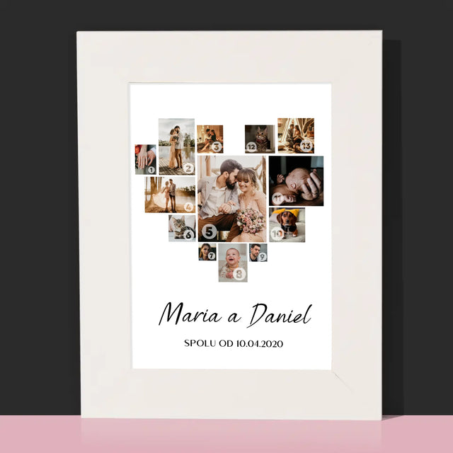 Fotokoláž: Srdce Koláž - Fotorámeček