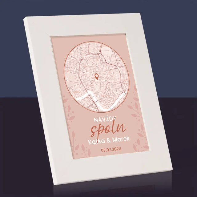 Mapa Města: Navždy Spolu - Mapa Města - Fotorámeček