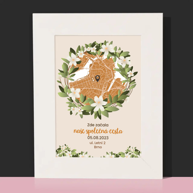 Mapa Města: Začátek Společné Cesty - Mapa Města - Fotorámeček