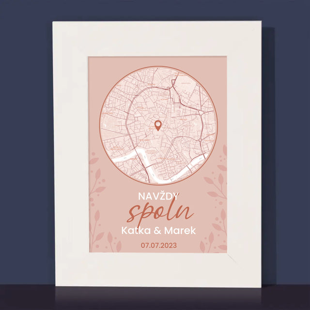 Mapa Města: Navždy Spolu - Mapa Města - Fotorámeček