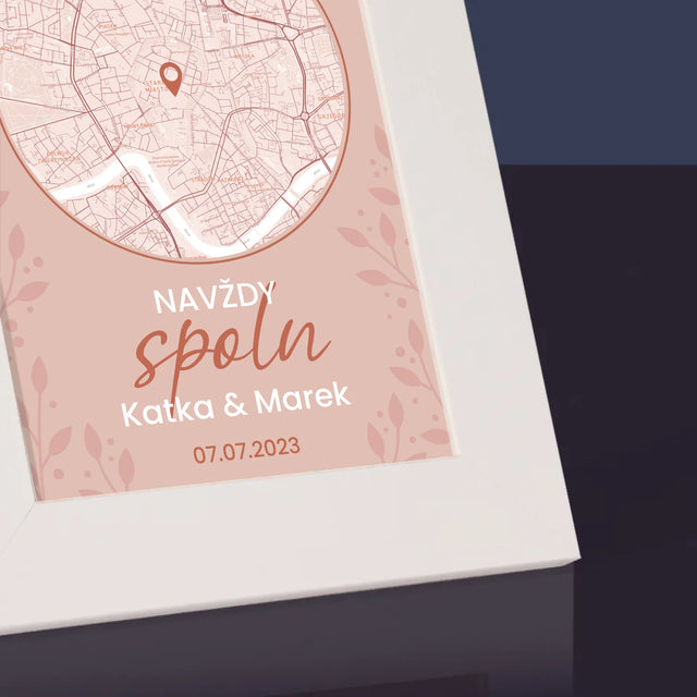 Mapa Města: Navždy Spolu - Mapa Města - Fotorámeček