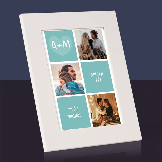 Fotokoláž: Miluji Tě Iniciály - Fotorámeček