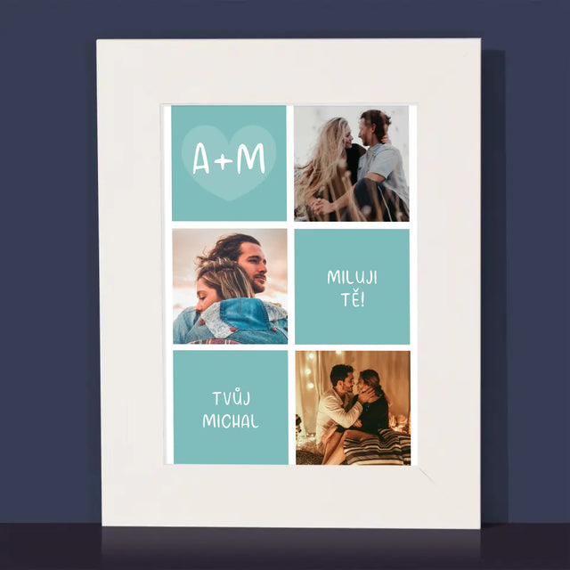 Fotokoláž: Miluji Tě Iniciály - Fotorámeček