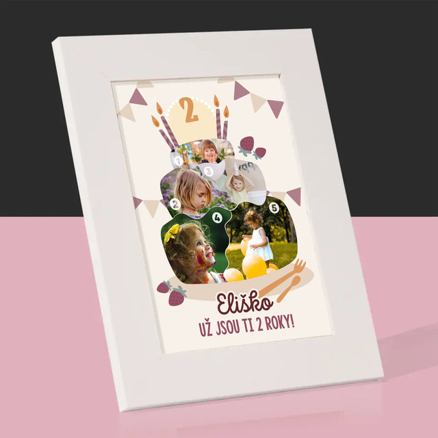 Tvar Z Fotek: Narozeninový Dort - Fotorámeček