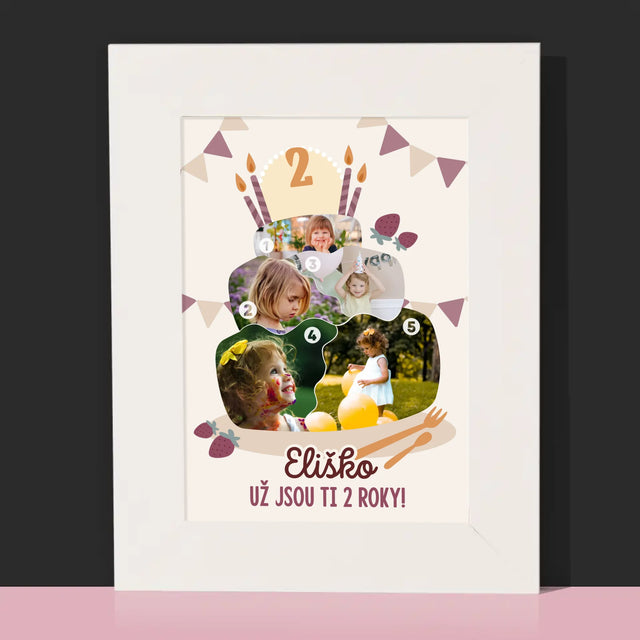 Tvar Z Fotek: Narozeninový Dort - Fotorámeček