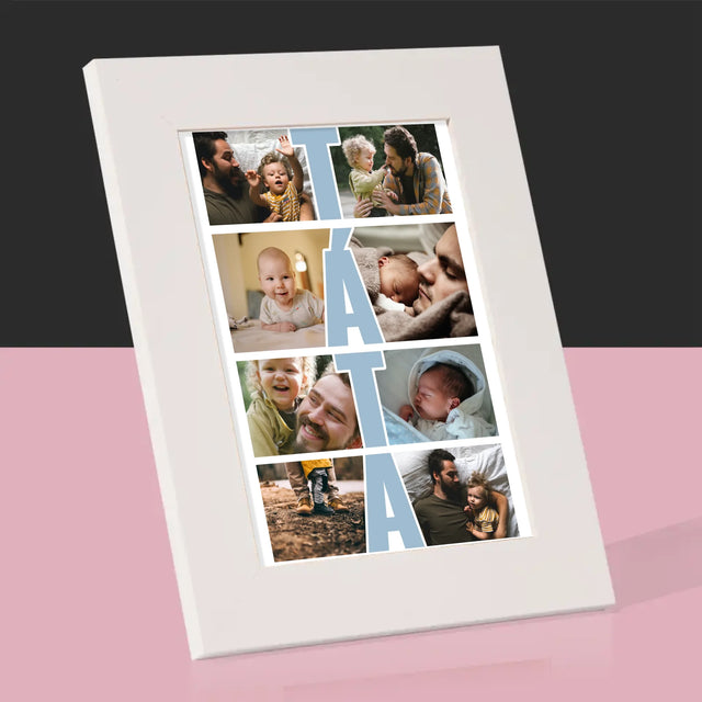 Fotokoláž: Nápis Táta - Fotorámeček