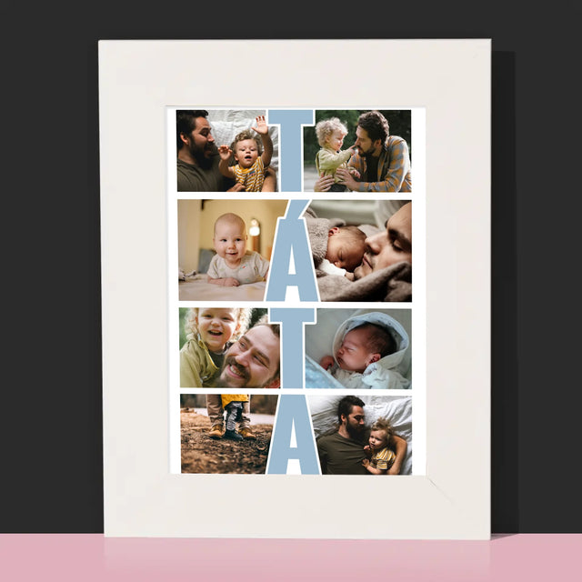 Fotokoláž: Nápis Táta - Fotorámeček