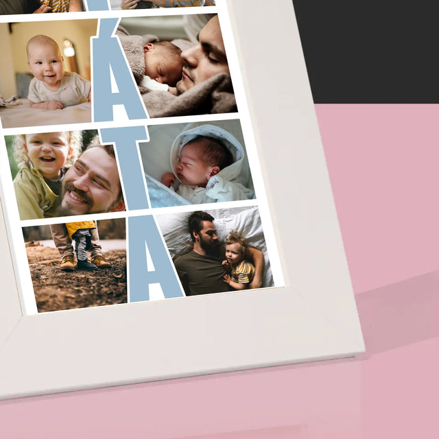 Fotokoláž: Nápis Táta - Fotorámeček