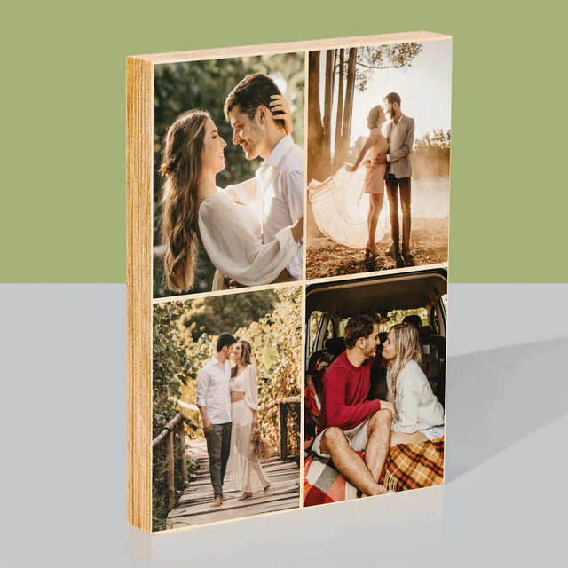 Fotokoláž: 4 Fotky - Tisk Na Dřevo