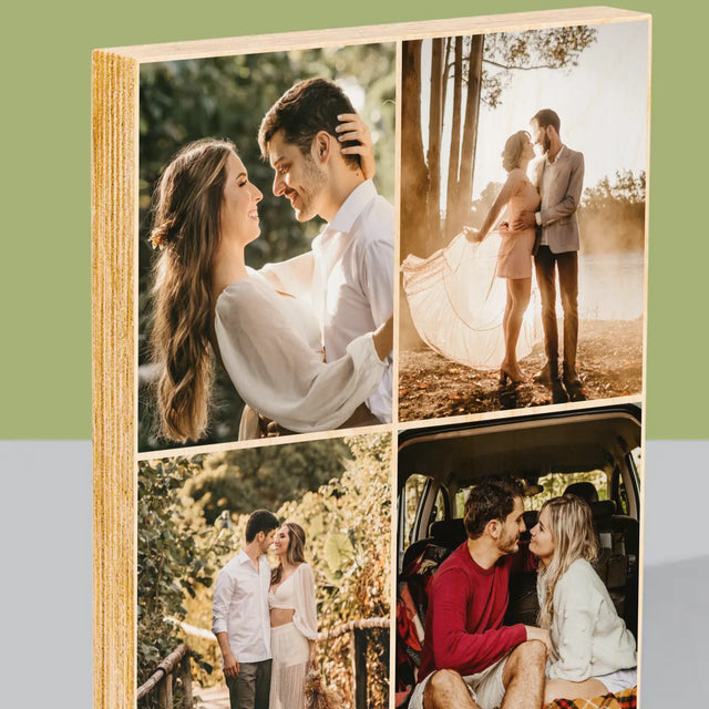 Fotokoláž: 4 Fotky - Tisk Na Dřevo