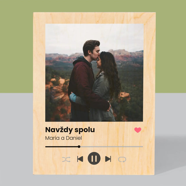 Fotka A Textem: Spotify S Vlastní Fotkou - Tisk Na Dřevo
