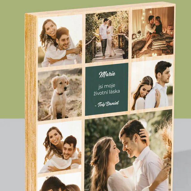 Fotokoláž: Koláž Milostná - Tisk Na Dřevo