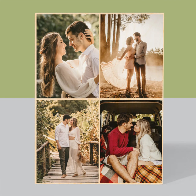 Fotokoláž: 4 Fotky - Tisk Na Dřevo