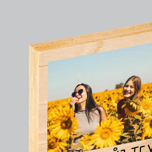 Fotokoláž: 2 Fotky A Nápis - Tisk Na Dřevo