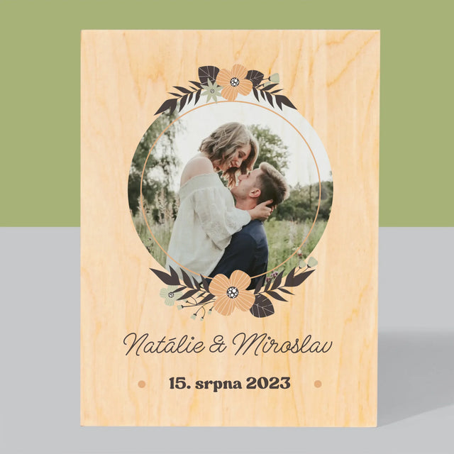 Fotka A Textem: Zamilovaní - Tisk Na Dřevo