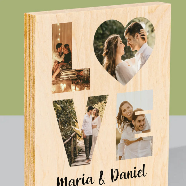 Slovo Z Fotek: Love - Tisk Na Dřevo