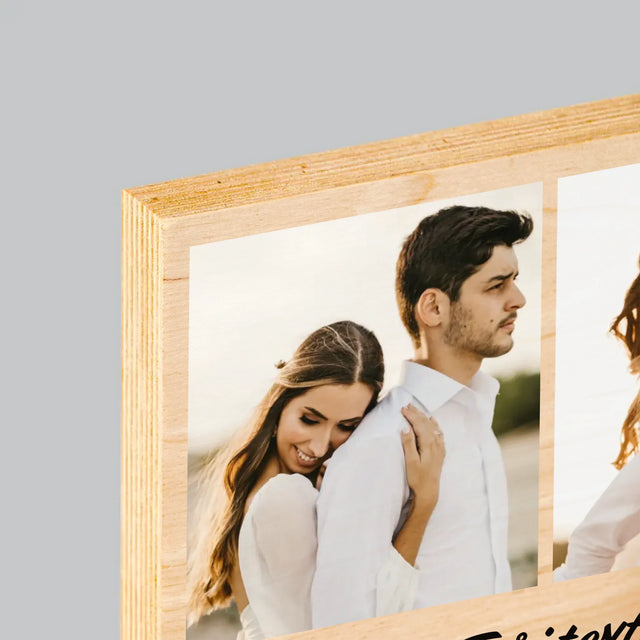 Fotokoláž: 4 Fotky A Nápis - Tisk Na Dřevo