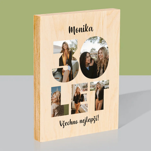 Slovo Z Fotek: 30 Let Z Tvých Fotek - Tisk Na Dřevo