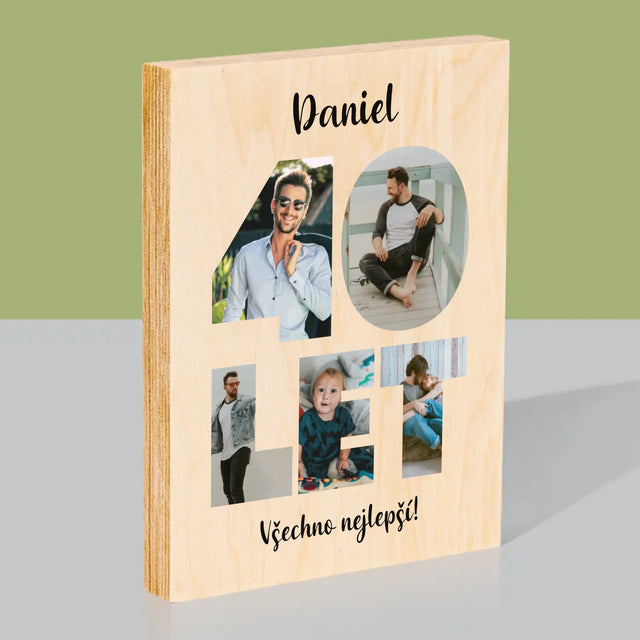 Slovo Z Fotek: 40 Let Z Tvých Fotek - Tisk Na Dřevo