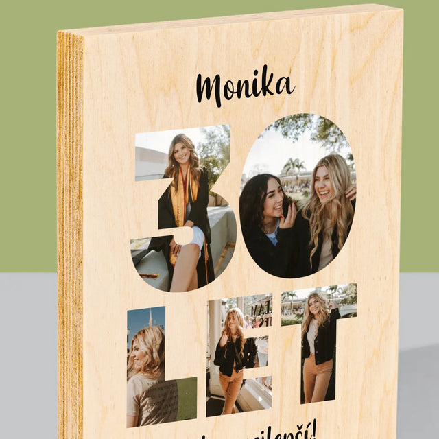 Slovo Z Fotek: 30 Let Z Tvých Fotek - Tisk Na Dřevo