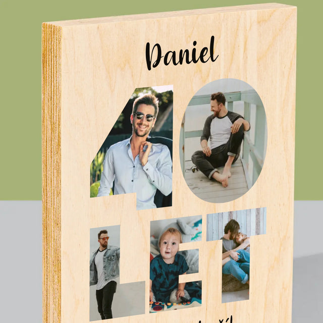 Slovo Z Fotek: 40 Let Z Tvých Fotek - Tisk Na Dřevo