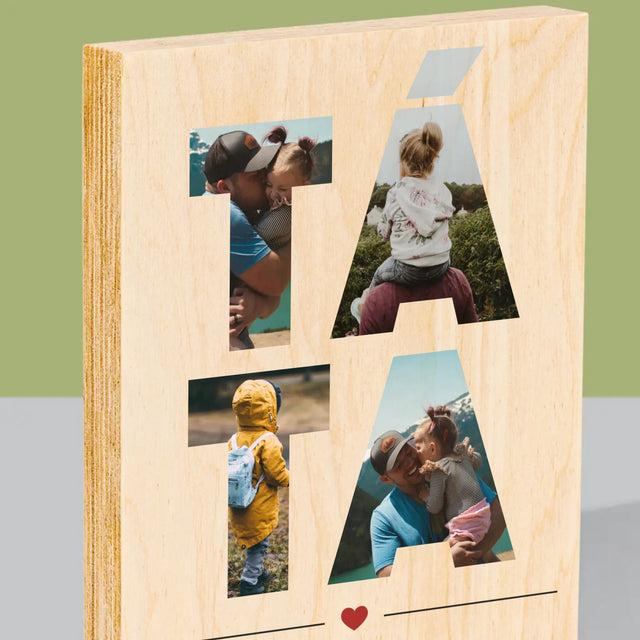 Slovo Z Fotek: Táta Z Tvých Fotek - Tisk Na Dřevo