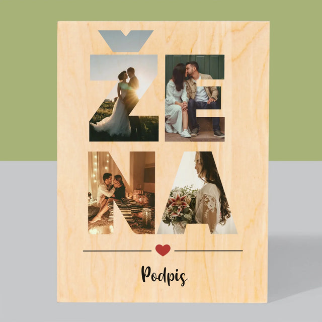 Slovo Z Fotek: Žena Z Vašich Fotek - Tisk Na Dřevo