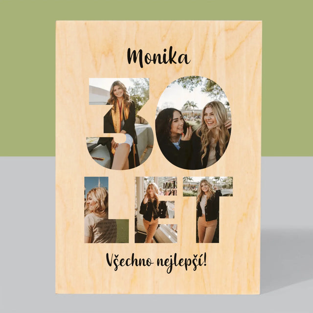 Slovo Z Fotek: 30 Let Z Tvých Fotek - Tisk Na Dřevo