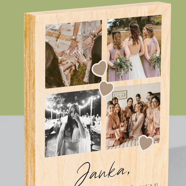 Fotokoláž: Děkovná Koláž Pro Svědka - Tisk Na Dřevo
