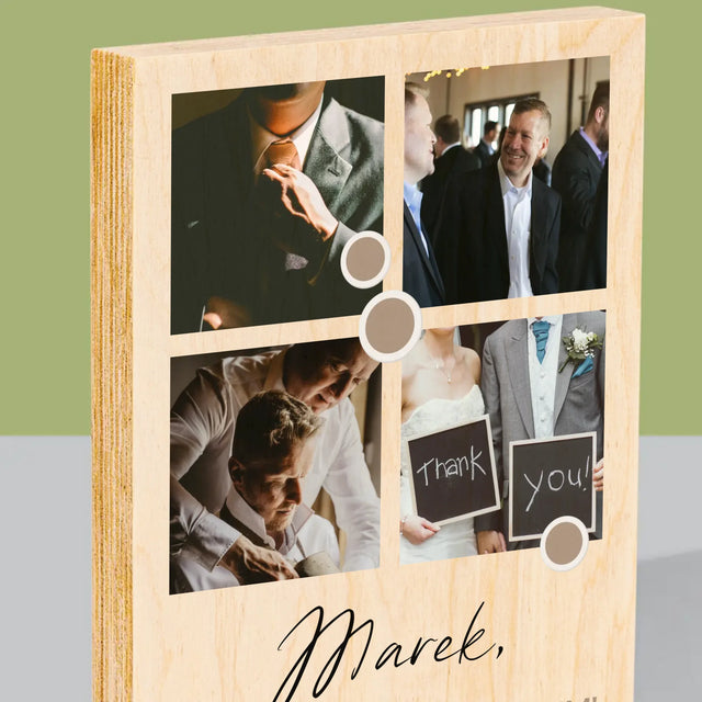 Fotokoláž: Děkovná Koláž Pro Svědka - Tisk Na Dřevo