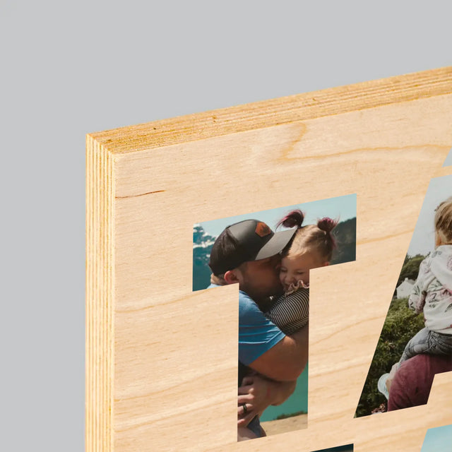 Slovo Z Fotek: Táta Z Tvých Fotek - Tisk Na Dřevo