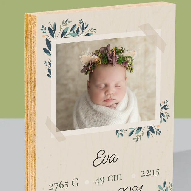 Údaje O Narození Ditěte: Údaje O Narození Květiny - Tisk Na Dřevo