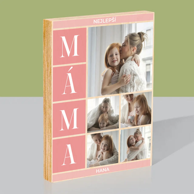 Fotokoláž: Nejlepší Máma Koláž - Tisk Na Dřevo
