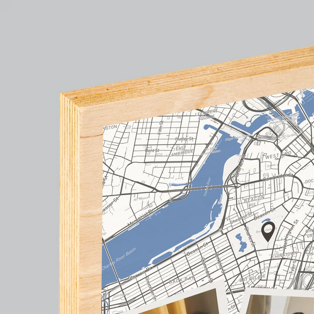 Mapa Města: Kde To Začalo - Mapa Města - Tisk Na Dřevo