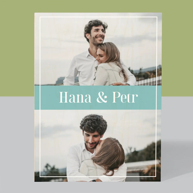 Fotokoláž: Pár Jména - Tisk Na Dřevo