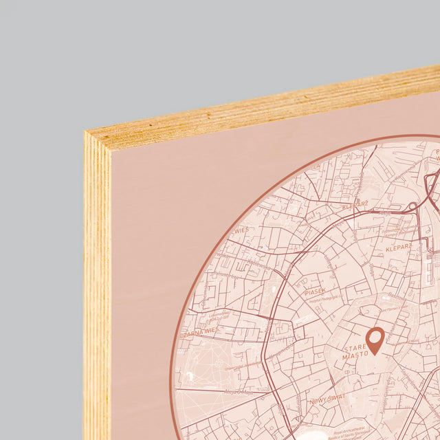 Mapa Města: Navždy Spolu - Mapa Města - Tisk Na Dřevo