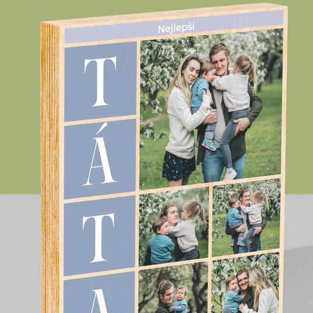 Fotokoláž: Nejlepší Táta Koláž - Tisk Na Dřevo