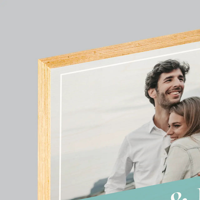 Fotokoláž: Pár Jména - Tisk Na Dřevo