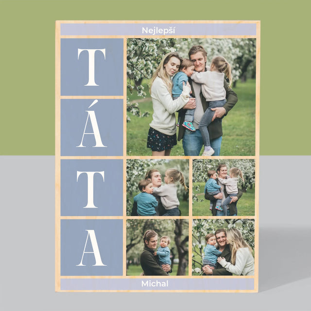 Fotokoláž: Nejlepší Táta Koláž - Tisk Na Dřevo