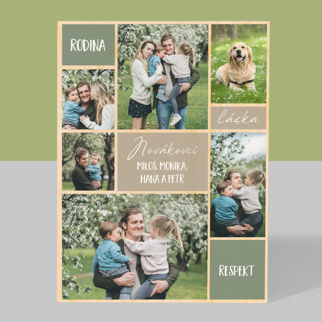Fotokoláž: Rodinná Koláž Z Fotek - Tisk Na Dřevo