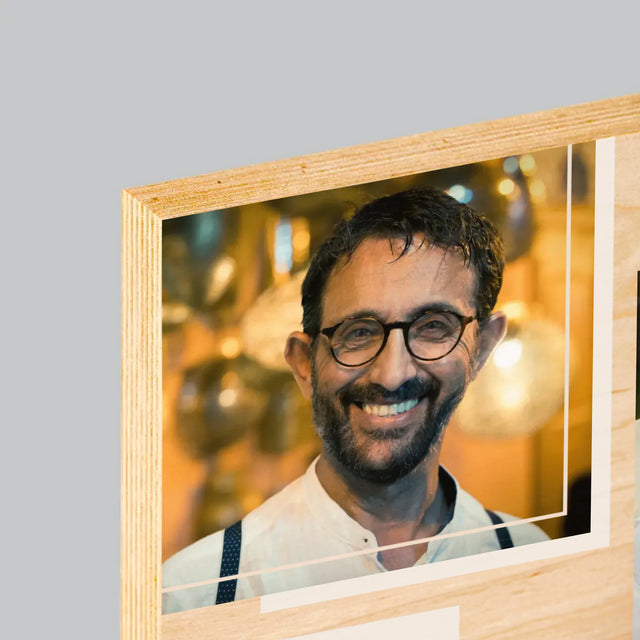 Fotokoláž: Život Začíná Po 50Tce - Tisk Na Dřevo