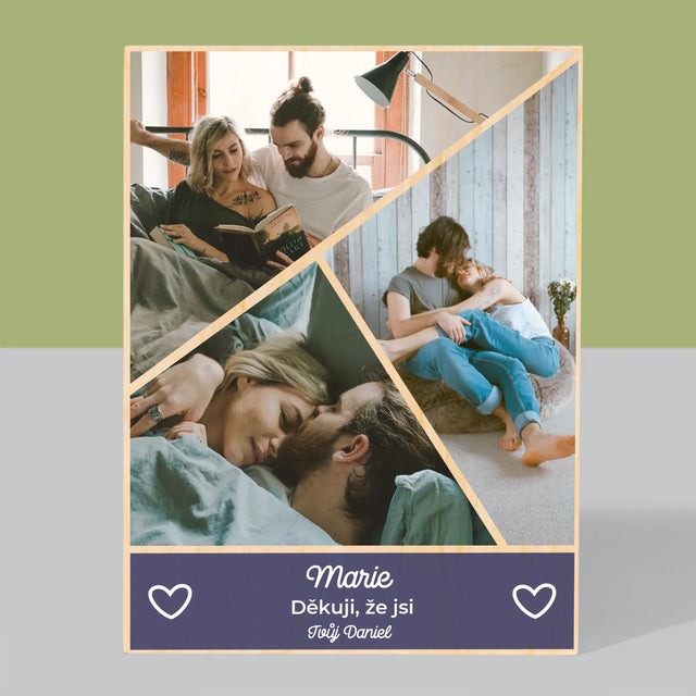 Fotokoláž: Děkuji, Že Jsi - Tisk Na Dřevo