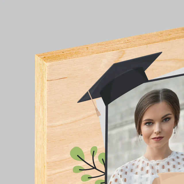 Fotka A Textem: Gratulujeme Paní Magisterko - Tisk Na Dřevo