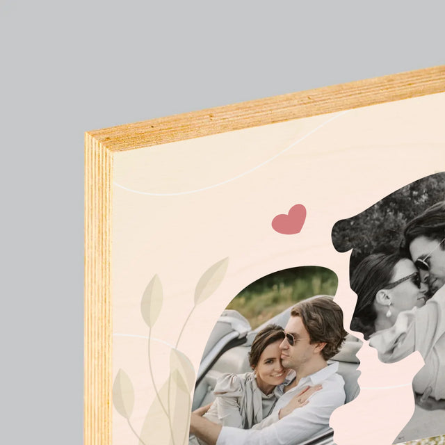 Tvar Z Fotek: Zamilovaný Pár - Tisk Na Dřevo