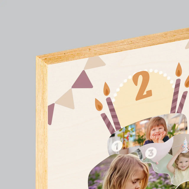 Tvar Z Fotek: Narozeninový Dort - Tisk Na Dřevo