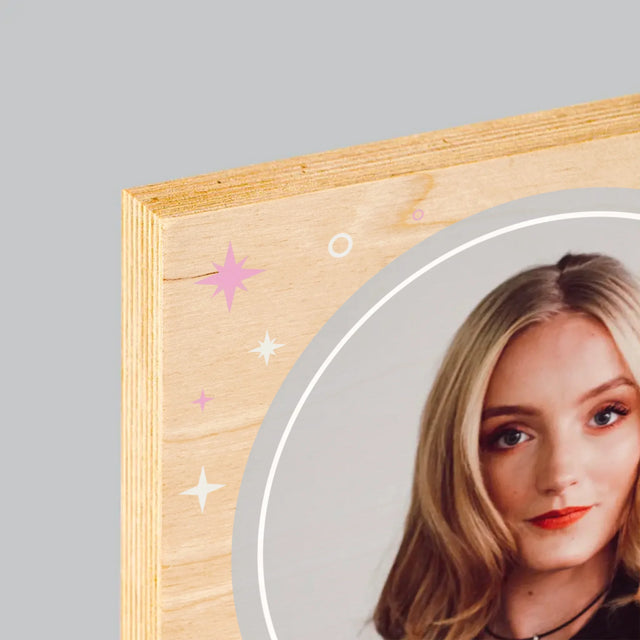 Fotka A Textem: 18 Hvězdiček - Tisk Na Dřevo