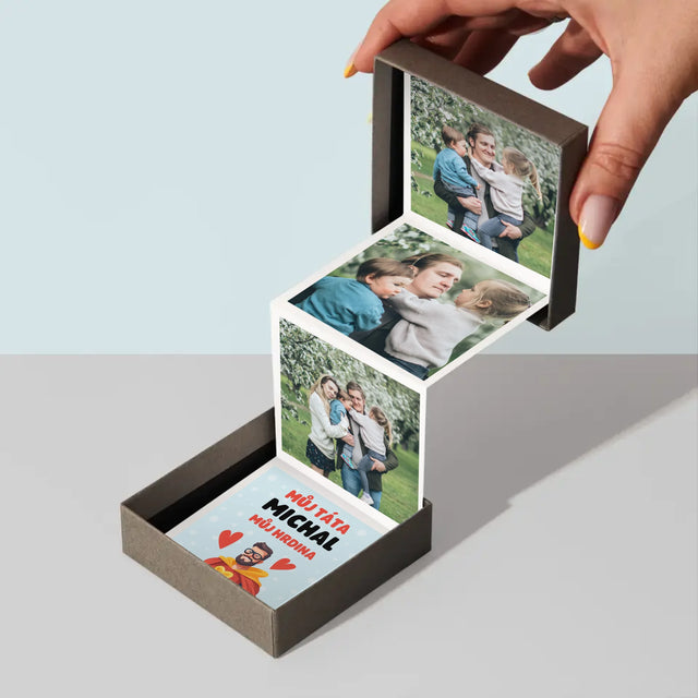 Fotokoláž: Táta - Můj Hrdina - Fotoalbum Harmonika