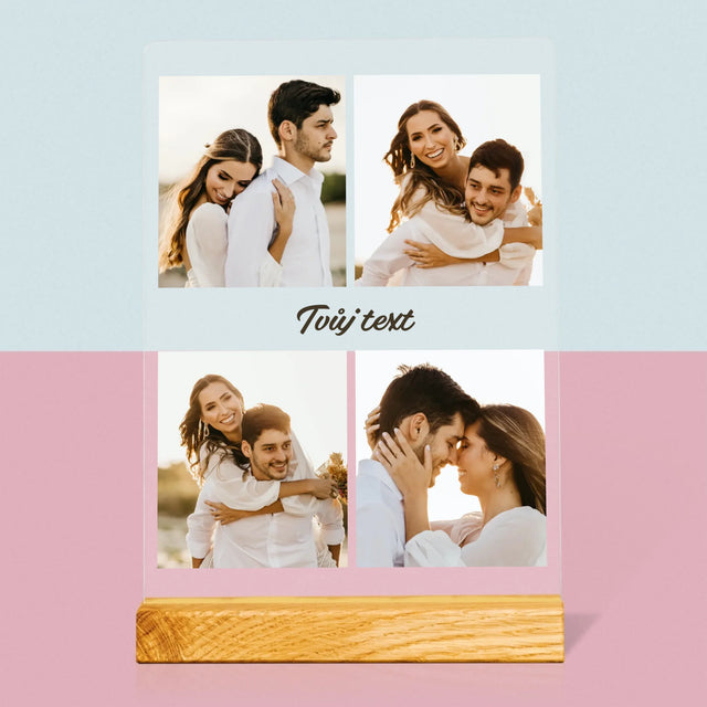 Fotokoláž: 4 Fotky A Nápis - Tisk Na Akrylovém Skle